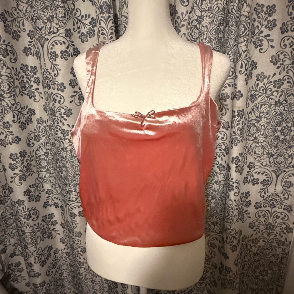 Wild Fable Orange Pink Embellished Crop Camisole